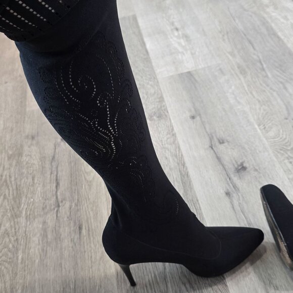 Donald Pliner Elektra thigh high sock heeled boots size 11 Over-The-Knee Boots - Picture 16 of 16